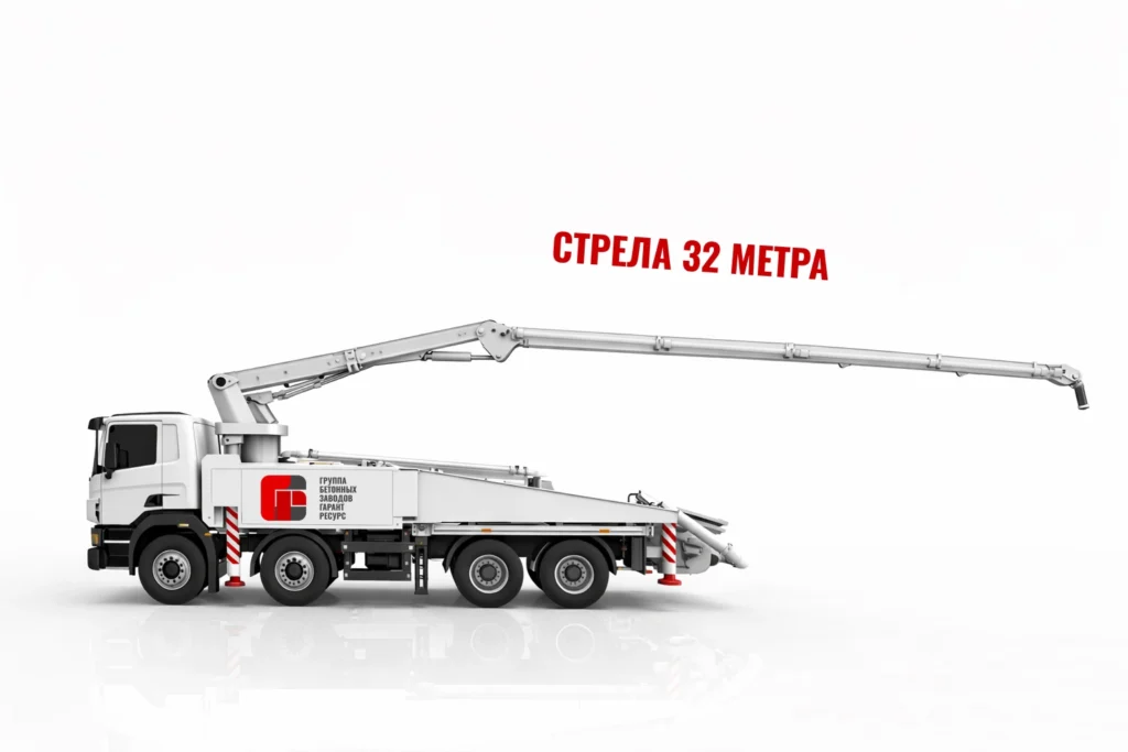 Автобетононасос со стрелой 32 м для подачи бетона в Пушкино и области